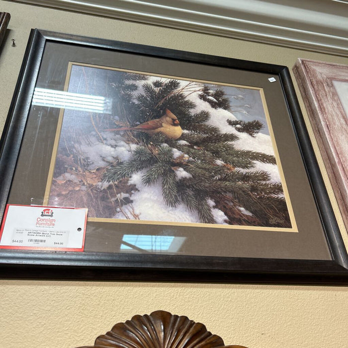 Bird in Tree Snow Scene Artwork (LC)