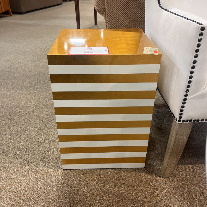 Gold + White End Table (CI)