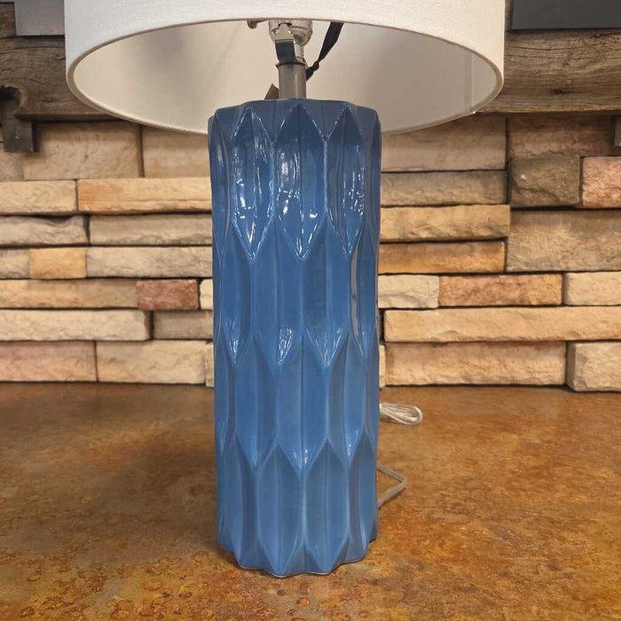 Blue Glass Table Lamp + Shade (ML)