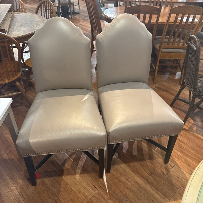 S/2 Grey Leather NH Chairs (BLH)