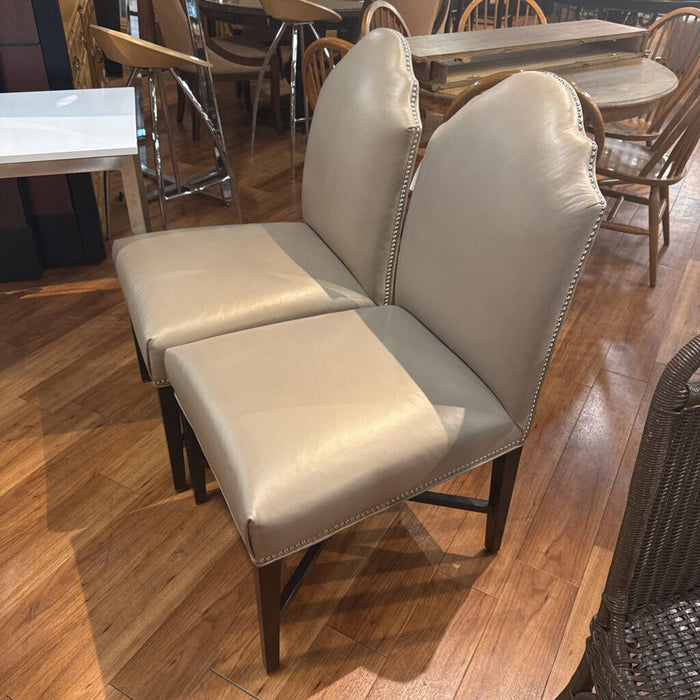 S/2 Grey Leather NH Chairs (BLH)