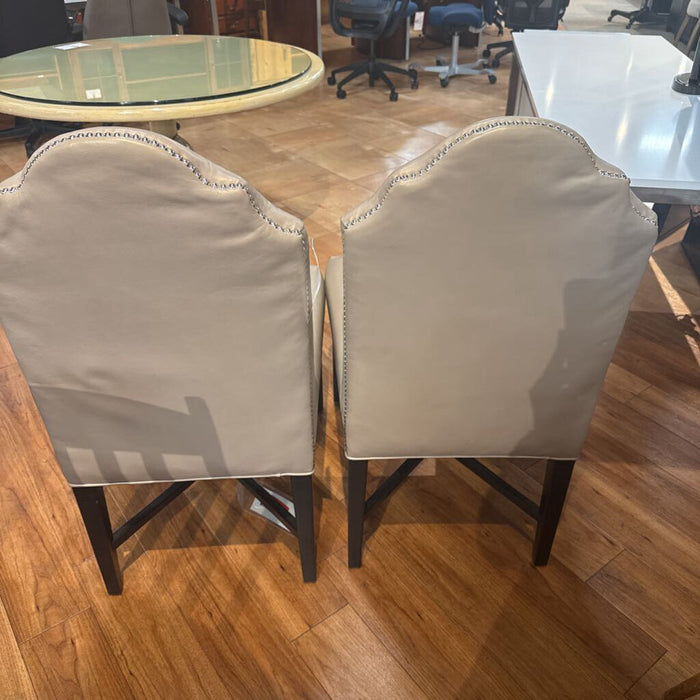 S/2 Grey Leather NH Chairs (BLH)