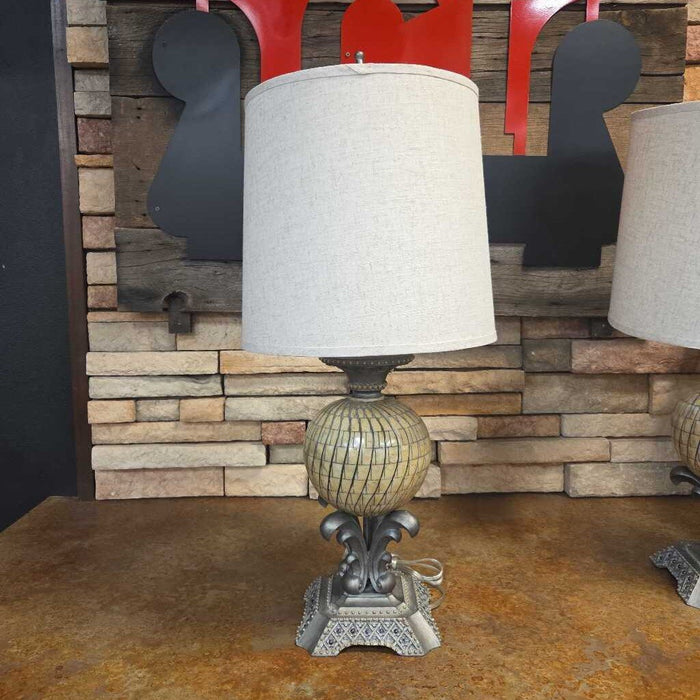 Ornate + Stone Ball Table Lamp (ML)