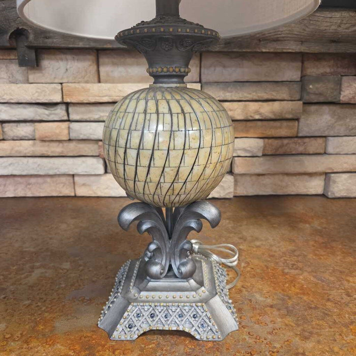 Ornate + Stone Ball Table Lamp (ML)