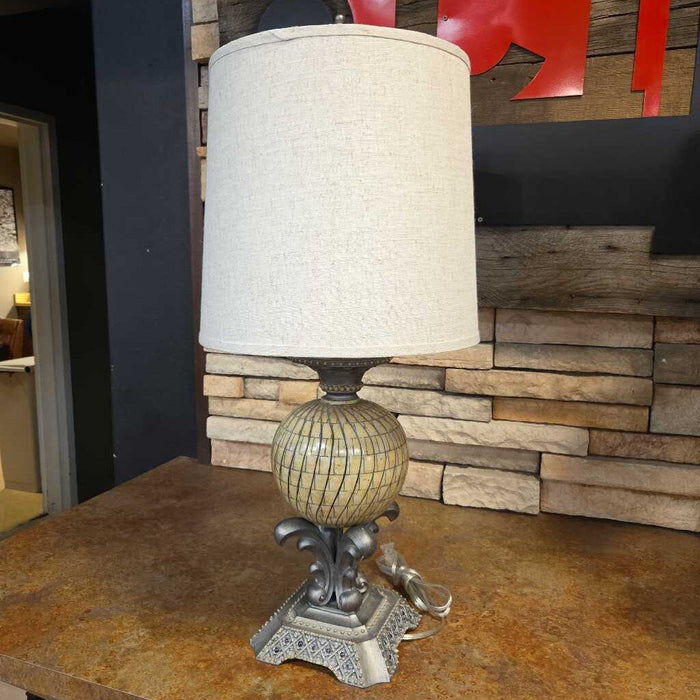 Ornate + Stone Ball Table Lamp (ML)