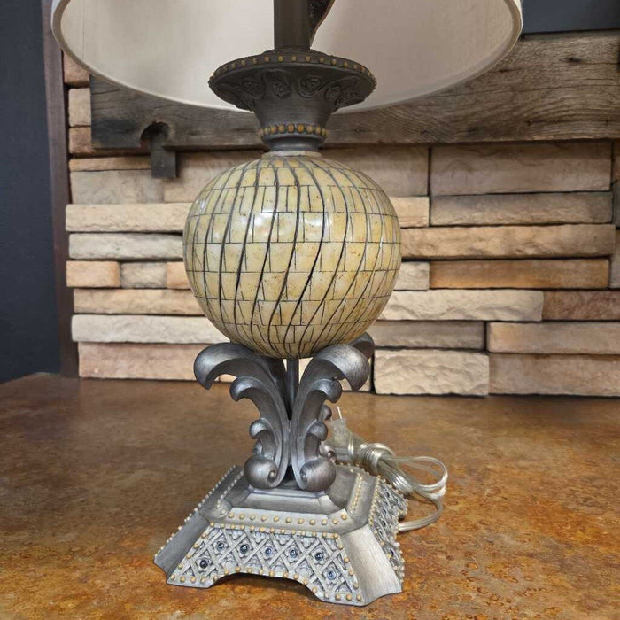 Ornate + Stone Ball Table Lamp (ML)