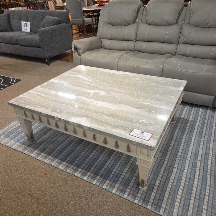 Marble Top Ornate Coffee Table (CMH)
