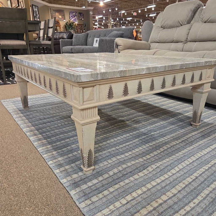 Marble Top Ornate Coffee Table (CMH)