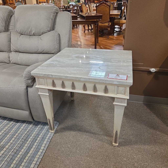 Marble Top Ornate End Table (AHH)