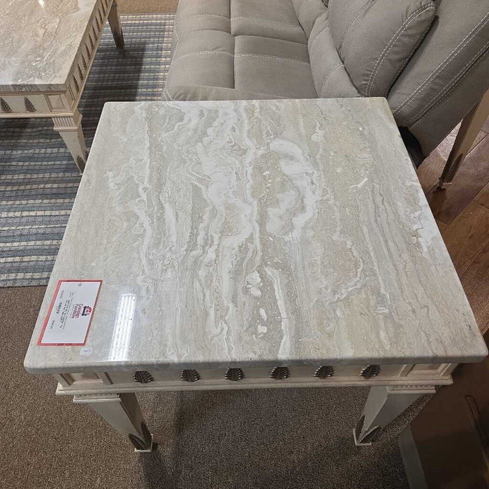Marble Top Ornate End Table (AHH)