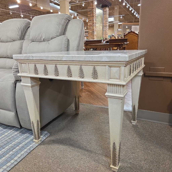 Marble Top Ornate End Table (AHH)