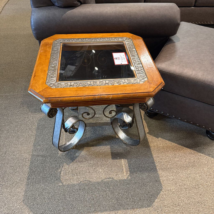 Glasstop + Slate End table (KH)