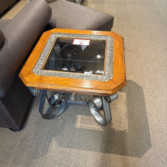 Glasstop + Slate End table (KH)