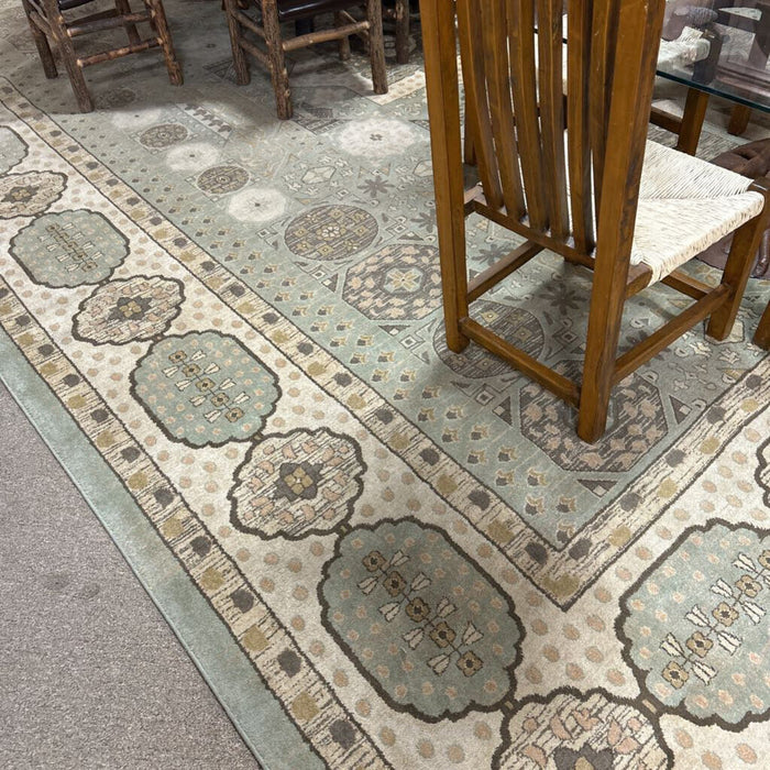 13 x 18 Green Ornate Area Rug (AHH)