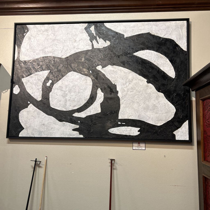 Black + White Abstract Canvas (XL) (MKH)