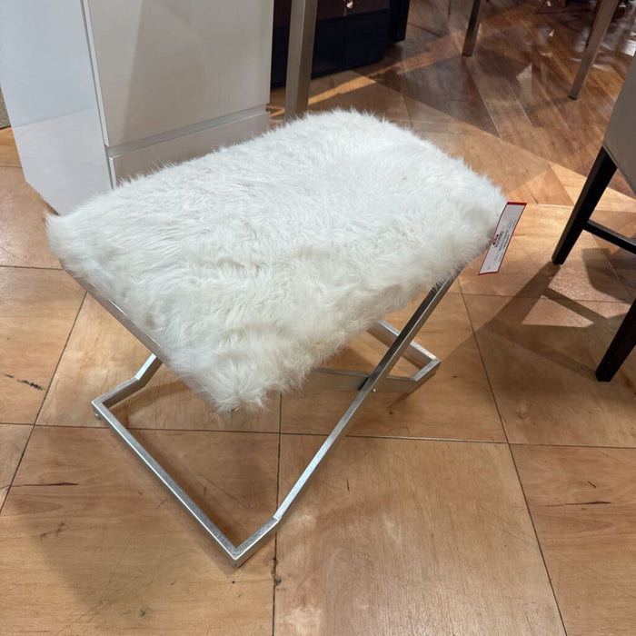 Uttermoste White Fur Ottoman (TK)