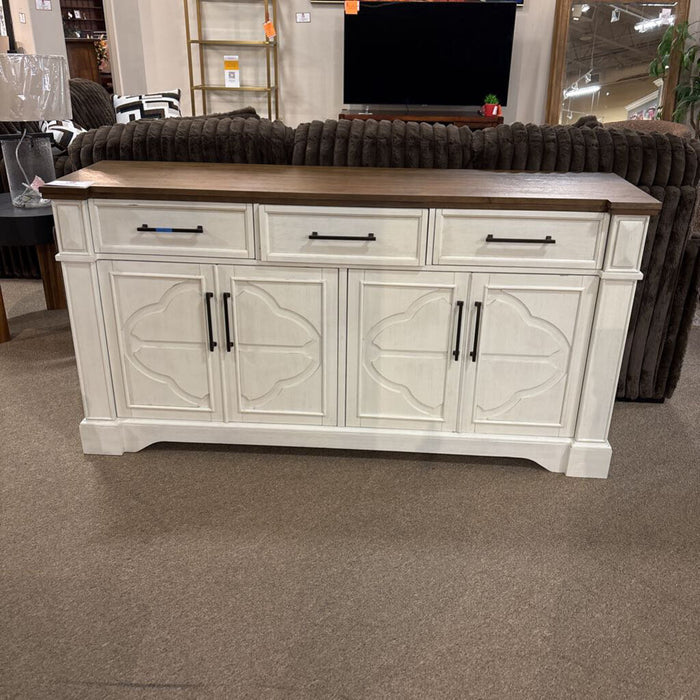 Brown Top + White Wood Base Sideboard (BBKH)