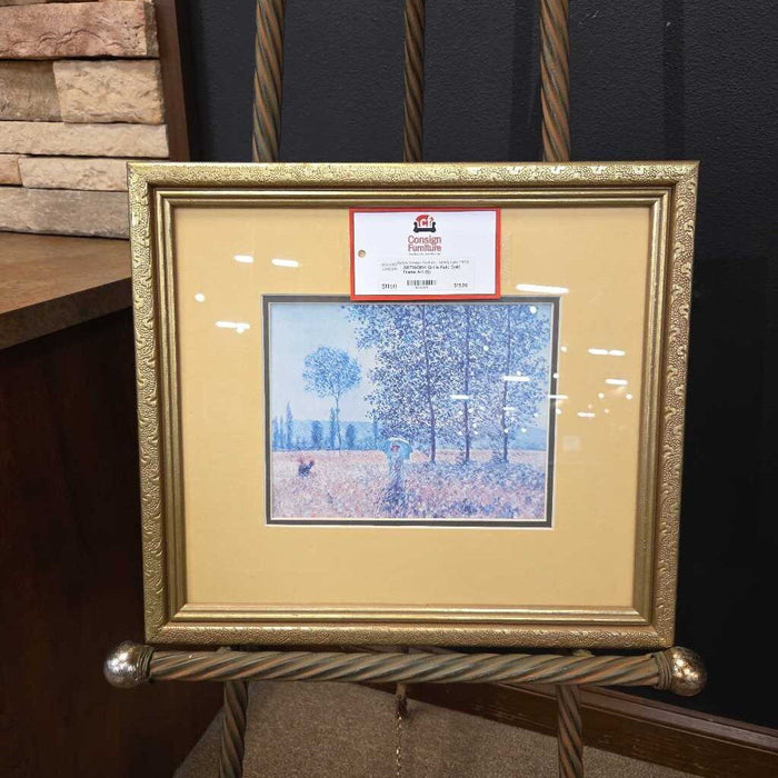 Girl In Field Gold Frame Art (S)