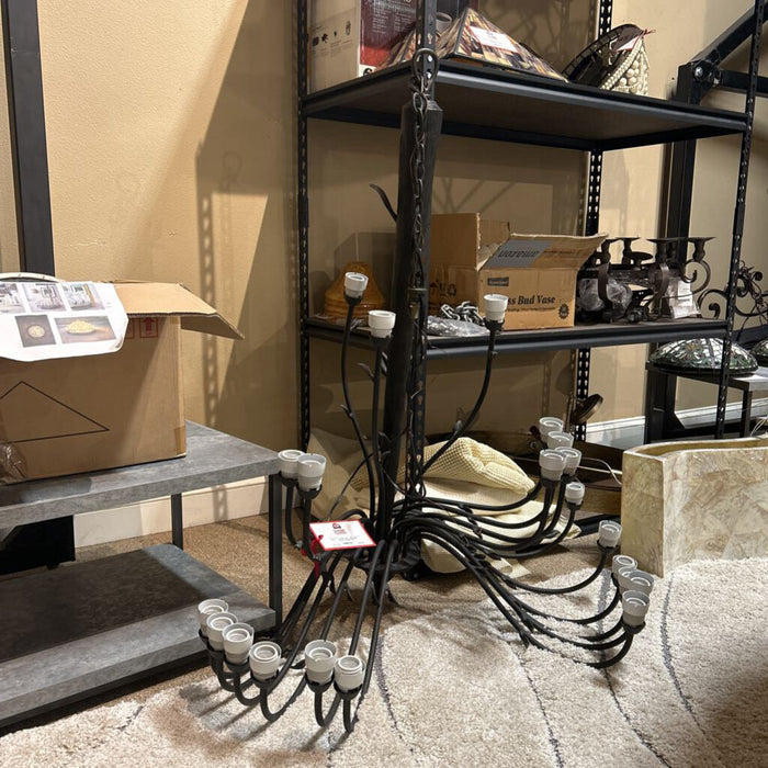 Black Metal Multi-Shade Chandelier (BLL)