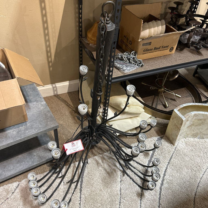 Black Metal Multi-Shade Chandelier (BLL)