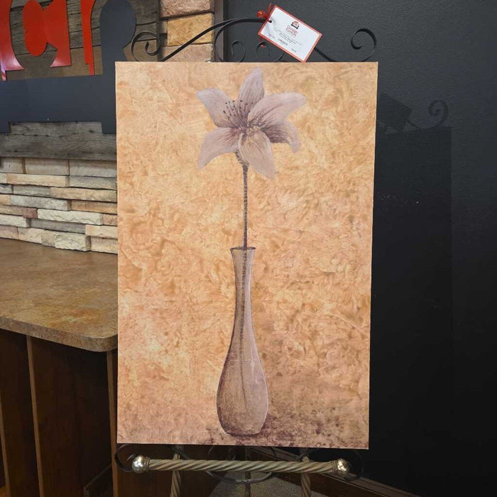Metal Accent Flower Canvas (LH)