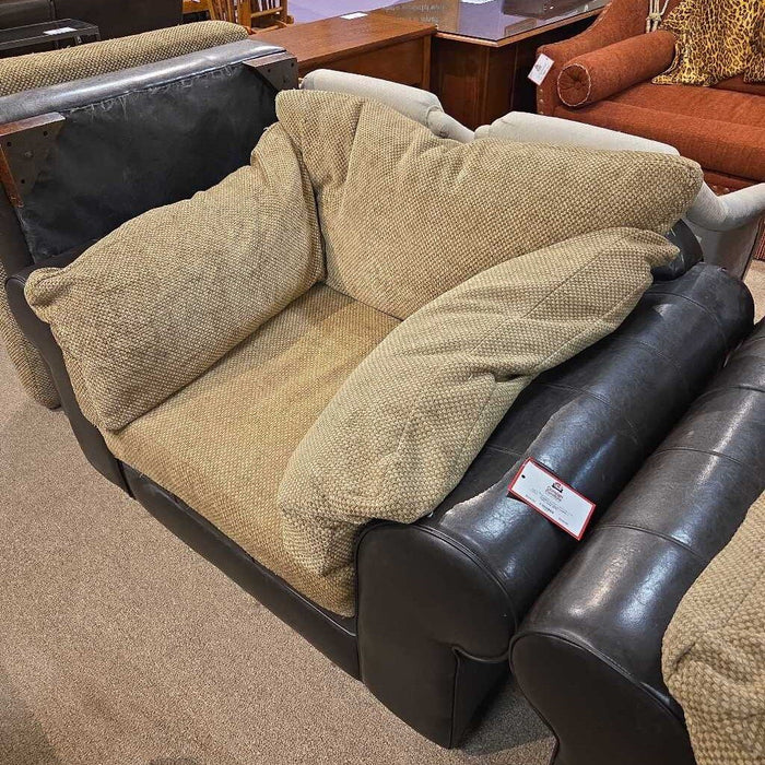 Oversized Leather + Fabric Chair (BTK)