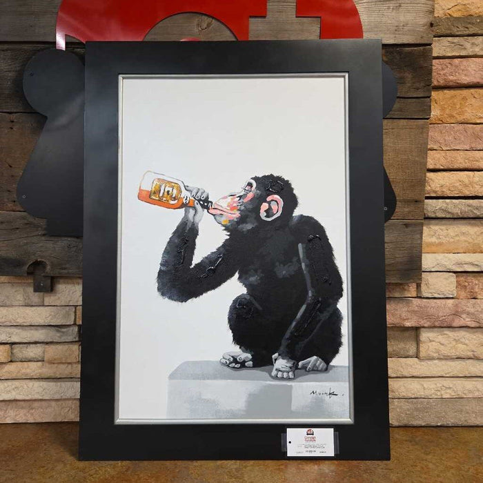 Medium Vertical Chimp + Alcohol Canvas (LLH)