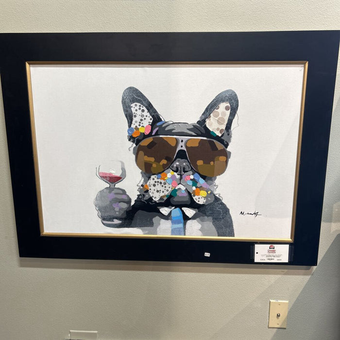 Medium Horizontal Shaded Pup + Wine Canvas (LLH)