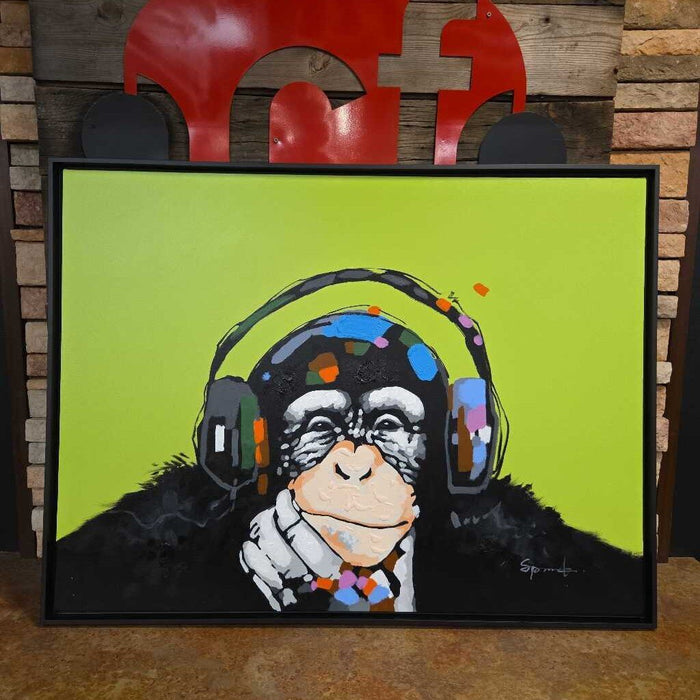 Large Horizontal Chimp + Music Canvas (AKH)