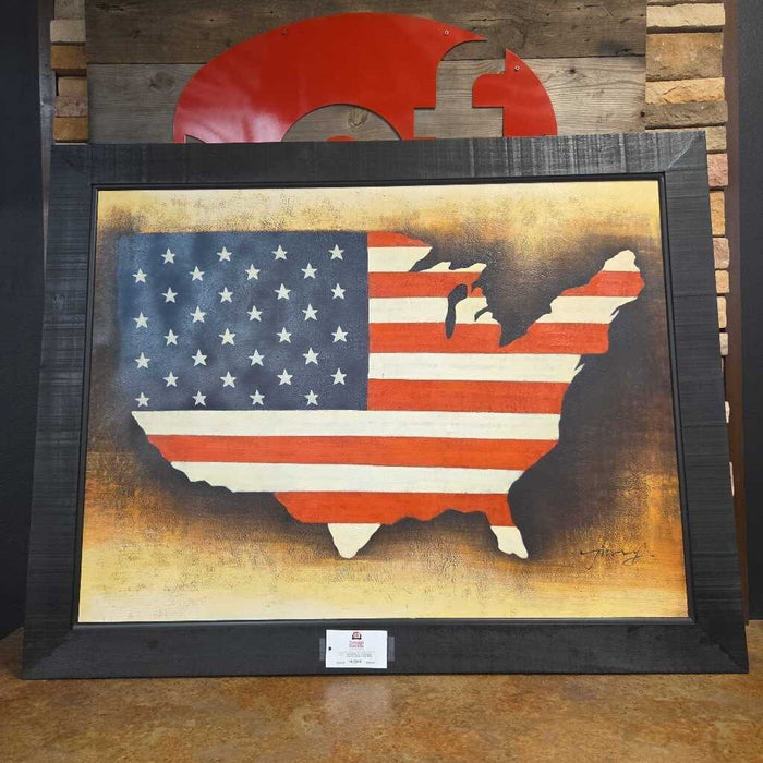 XL Vertical USA Canvas + Black Frame (MKH)