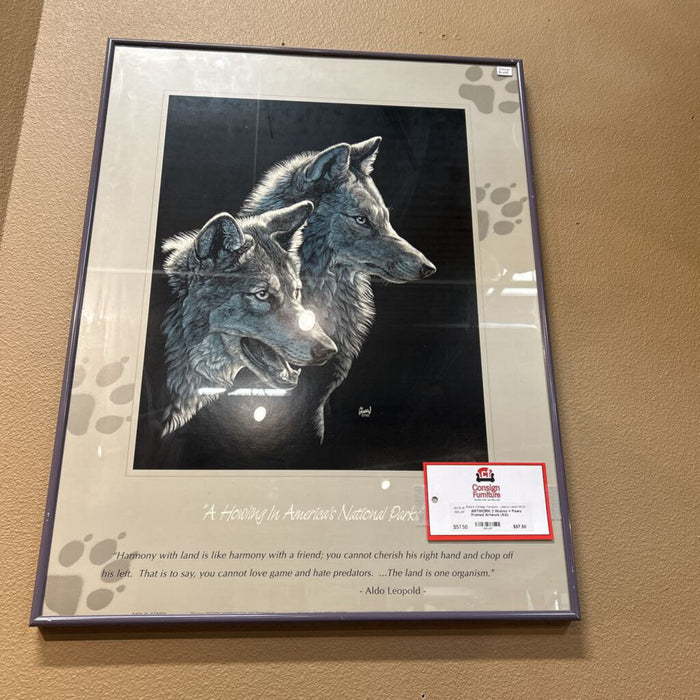 2 Wolves + Paws Framed Artwork (AA)
