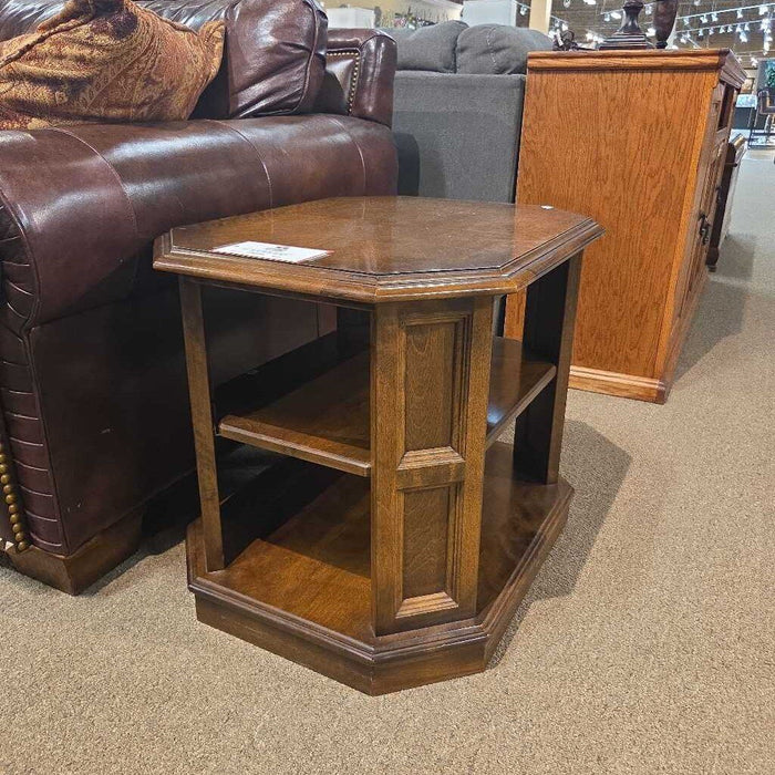 Octagonal DW EA 2 Tier End Table (SK)