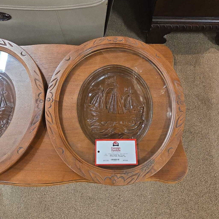 Ornate Coffee Table + Paneled Top (BLA)