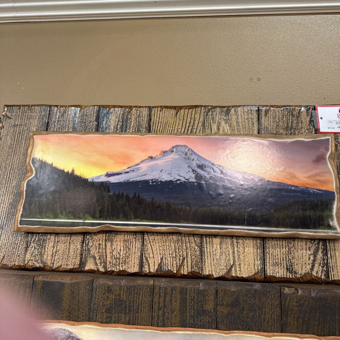 Rustic Mountain + Sunset Framed Art (BLA)