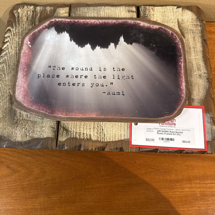Rumi Quoted Rustic Framed Art (KL)
