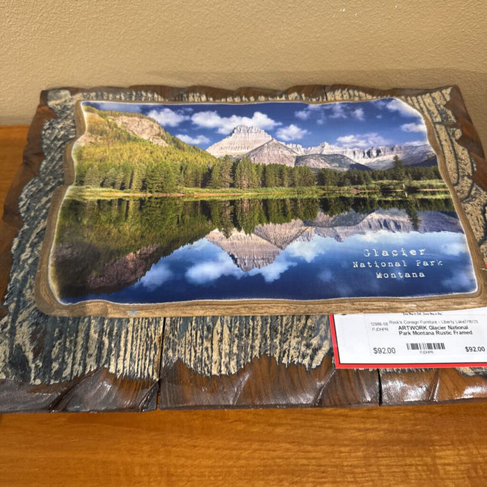 Glacier National Park Montana Rustic Framed Art (KL)