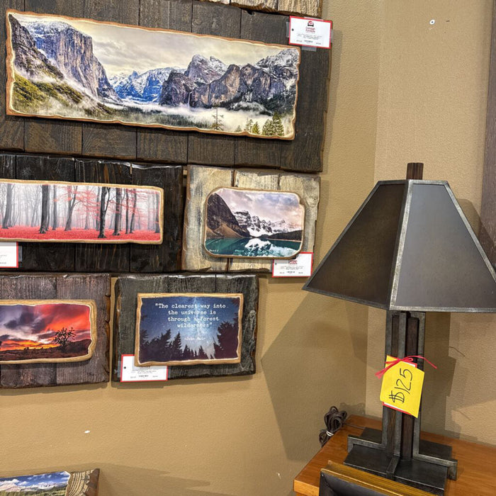 Banff Glacier Lake Rustic Framed Art (KL)