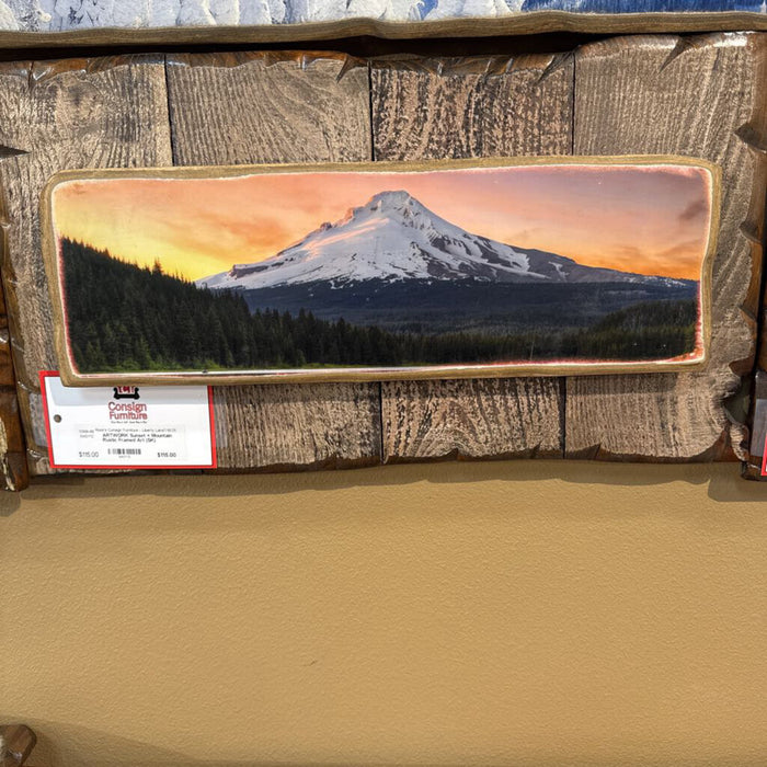 Sunset + Mountain Rustic Framed Art (SK)