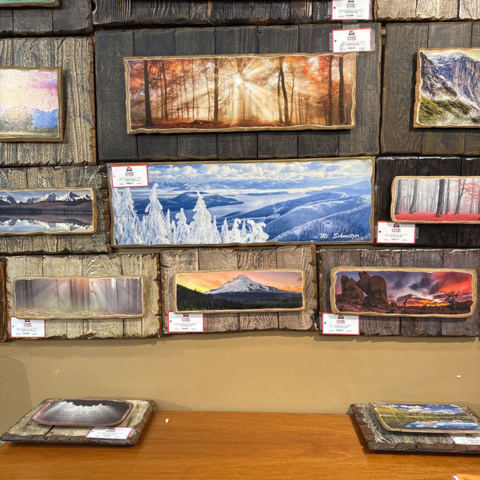 Sunset + Mountain Rustic Framed Art (SK)