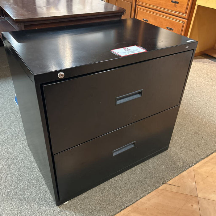 2 Drawer Black Metal File Cabinet (BLA)