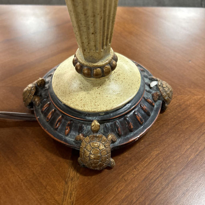 Tan + Gold Guild Ornate Table Lamp (AT)