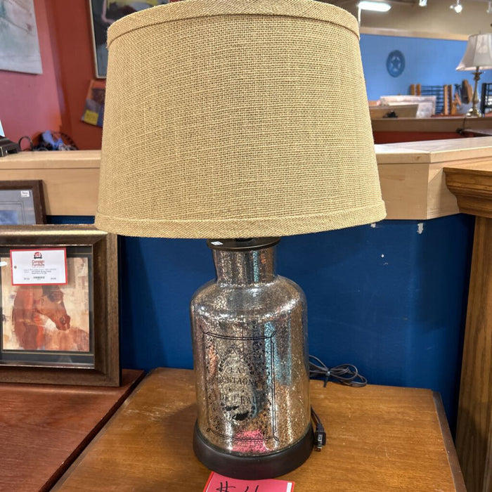 Tan Shade Glass Bulbous Table Lamp (BHA)