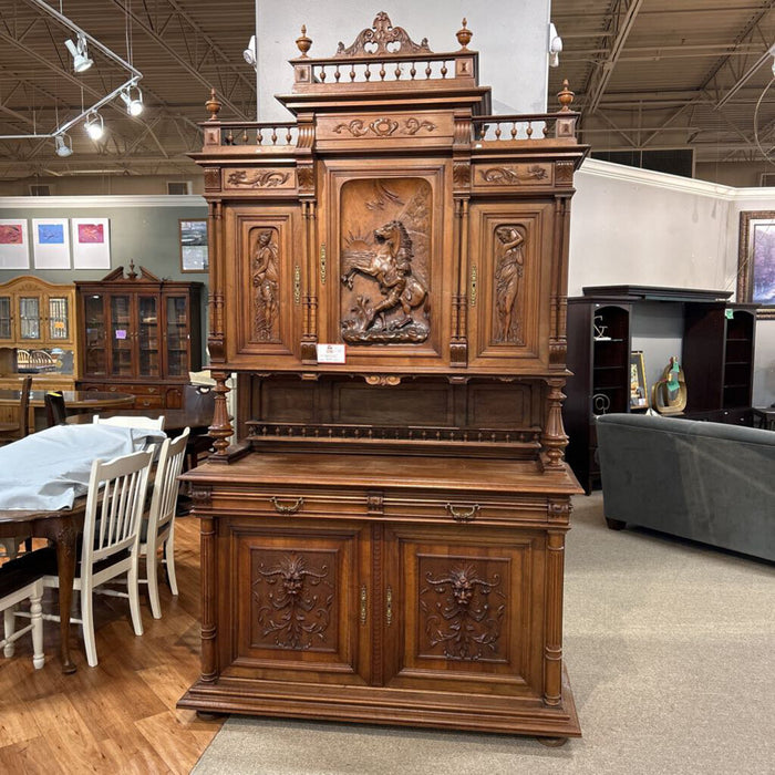 2 Piece European Wood Carved Hutch (BMAH)