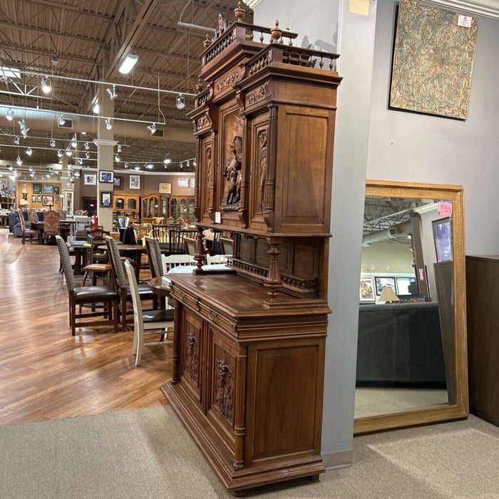 2 Piece European Wood Carved Hutch (BMAH)