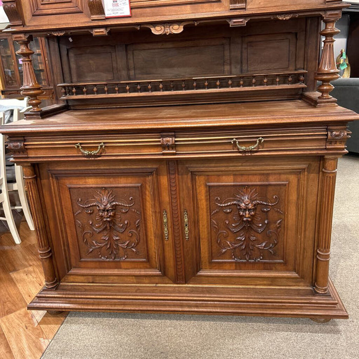 2 Piece European Wood Carved Hutch (BMAH)
