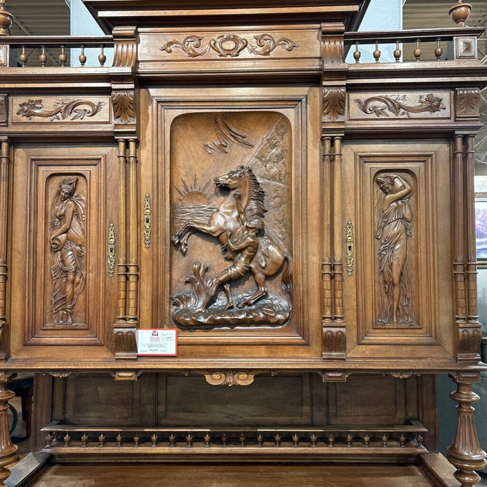 2 Piece European Wood Carved Hutch (BMAH)