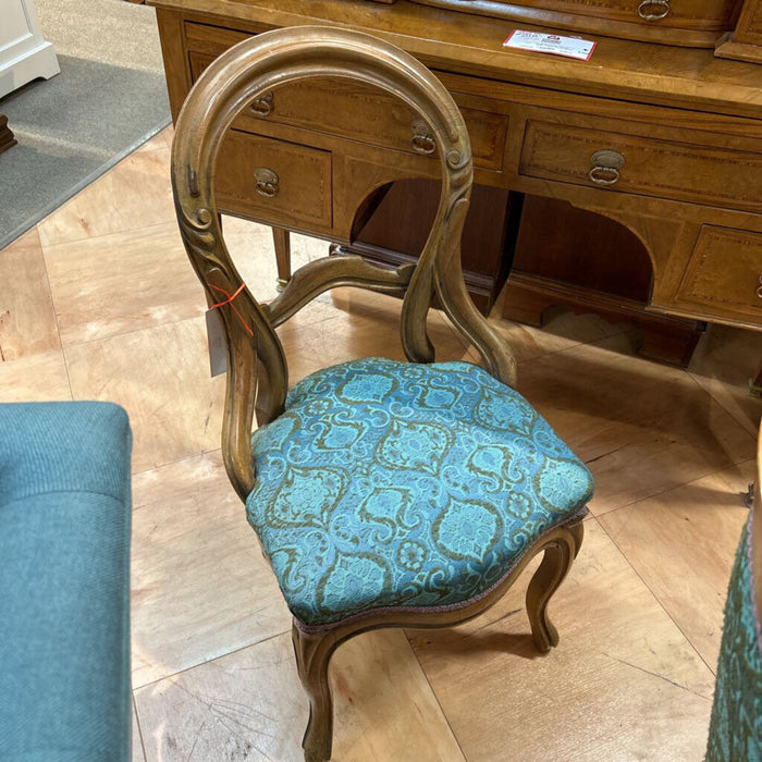 Green Fabric Antique DR Chair (BA)