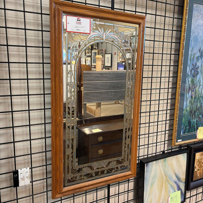 Large Floral Oak Mirror (KL)