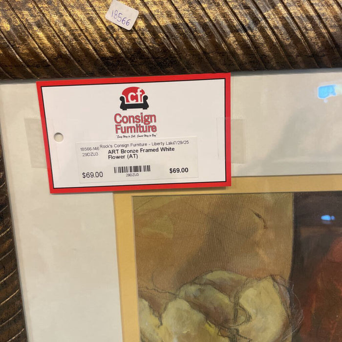 Bronze Framed White Flower (AT)