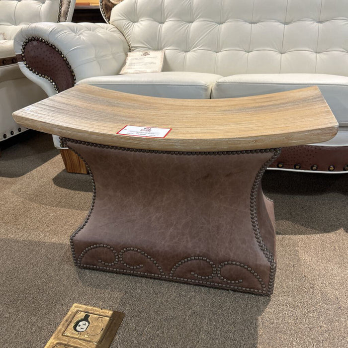 Wood Top Leather Base NH Bench (BII)